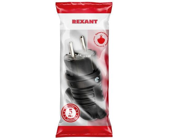 Угловая влагозащищенная вилка REXANT с кольцом, с/з, 16 А, IP44 каучук 111-002 – изображение 6