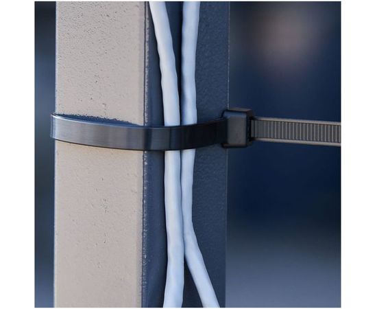 Широкий хомут REXANT nylon 8.0x300 мм 100 шт черный 07-0303 – изображение 7