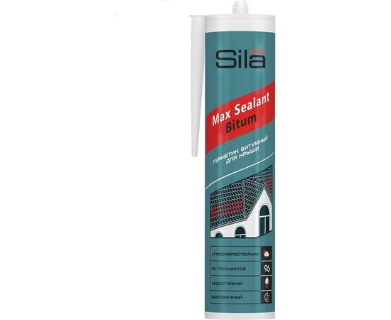 Битумный герметик для крыши Sila PRO Max Sealant, Bitum, 280 мл SSBBR280 