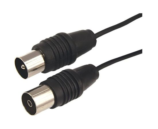 Кабель REXANT ВЧ ТВ гнездо-ТВ штекер, длина 5 метров, черный 17-5014 