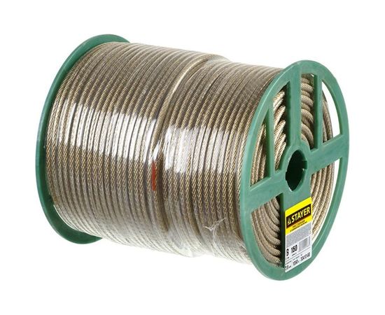 Стальной трос STAYER MASTER в полимерной оболочке, d=2,0 мм, L=200 м 30410-20 