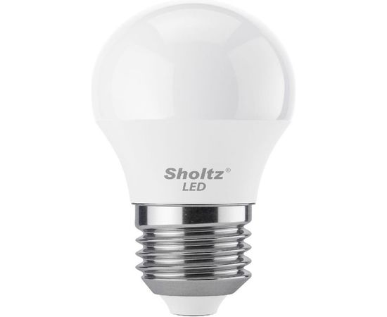 Светодиодная лампа Sholtz шар 9Вт E27 4200К G45 220-240В, пластик LEB3049 