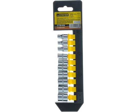 Головки торцевые (4-13 мм; 1/4") 10 шт. "STANDARD" STAYER 27758-H10 
