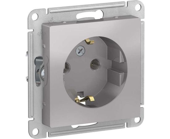 Механизм розетки Schneider Electric 1-м СП ATLAS DESIGN с заземлением, 16А, алюминий ATN000343 1240240 