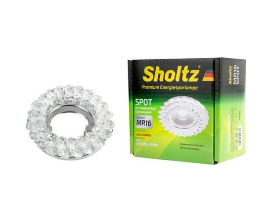 Встраиваемый потолочный светильник без лампы Sholtz для MR16 D94мм Стекло/Хром FMR4207 