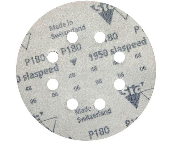 Круг шлифовальный на липучке siaspeed 1950 (5+1 шт; 125 мм; 8 отверстий; P180) sia Abrasives ss6-125-8-180 