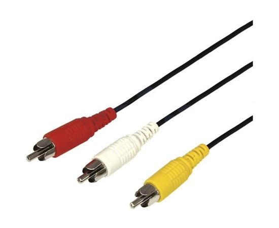 Шнур REXANT 3 RCA - 3 RCA, длина 1.5 метра, черный 17-0202 