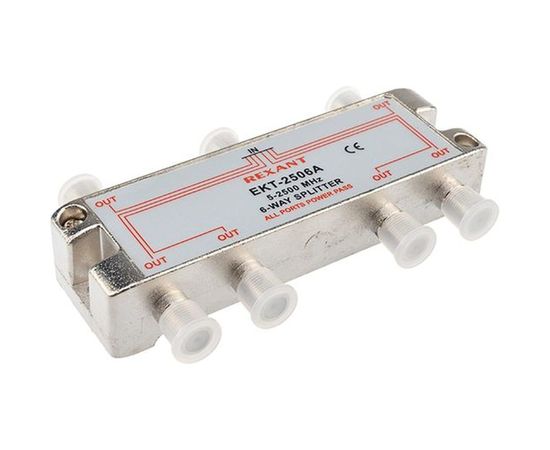 Делитель REXANT ТВ х 6 под F разъём 5-2500 МГц СПУТНИК 05-6204 