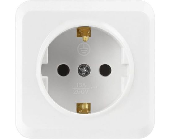 Розетка Smartbuy 1-местная 16А с заземлением белая, керамика Юпитер SBE-03w-16-S1-Z-c 