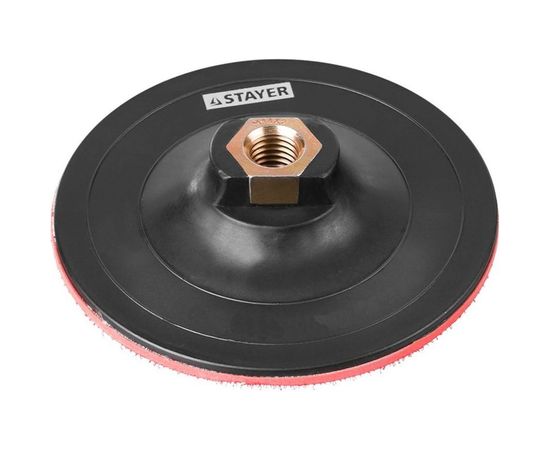 Тарелка опорная пластиковая для УШМ, на липучке, 150 мм, М14 STAYER MASTER 35742-150 