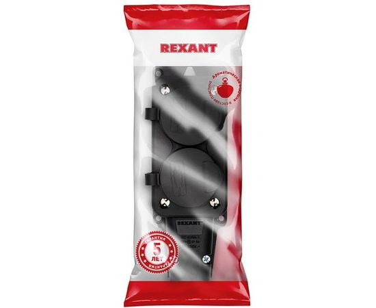 Штепсельная двухместная розетка REXANT влагозащищенная, с/з, 16 А, IP54 каучук 111-112 – изображение 11