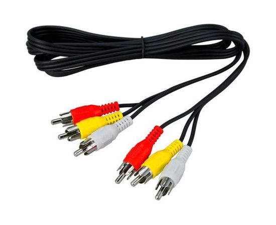 Шнур REXANT 3 RCA - 3 RCA, длина 1.5 метра, черный 17-0202 – изображение 6