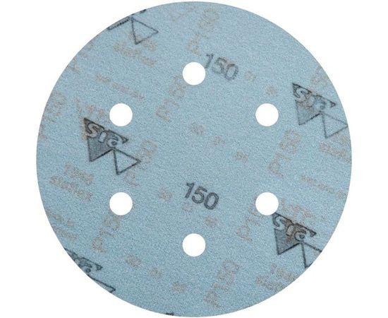 Круг шлифовальный на липучке siaflex 1948 (5+1 шт; 150 мм; 6 отверстий; P150) sia Abrasives sf6-150-6-150 – изображение 3