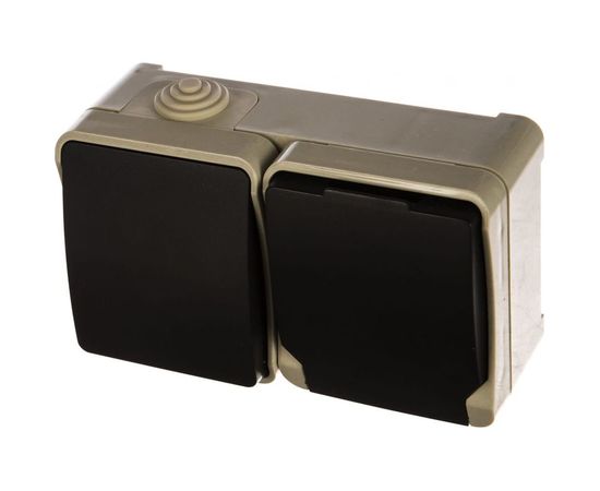 Блок розетка+выключатель Smartbuy IP54 Сатурн SBE-04w-16-SWS – изображение 2