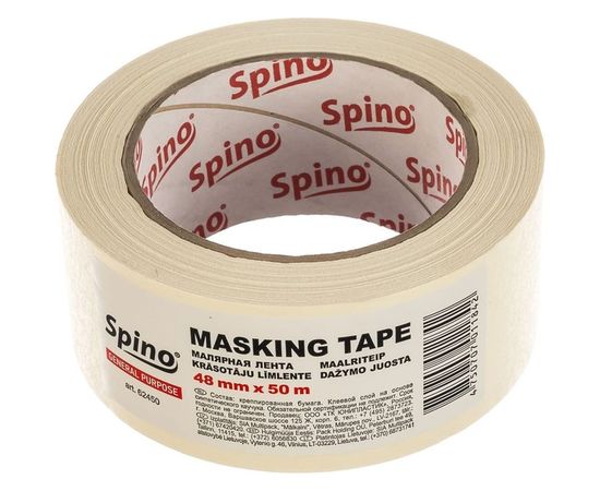 Малярная лента SPINO белая 60oC 48мм x 50м 62450 – изображение 3