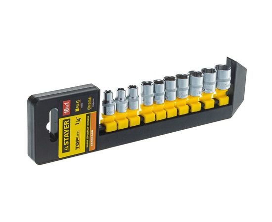 Головки торцевые (4-13 мм; 1/4") 10 шт. "STANDARD" STAYER 27758-H10 – изображение 5