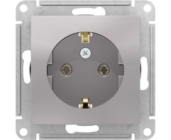 Механизм розетки Schneider Electric 1-м СП ATLAS DESIGN с заземлением, 16А, алюминий ATN000343 1240240 – изображение 2