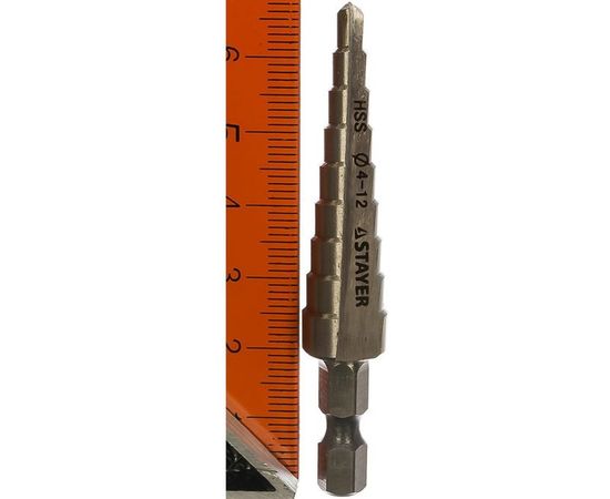 Сверло ступенчатое по металлу (4-12 мм; 9 ступеней; 65 мм) STAYER 29660-4-12-9 – изображение 2