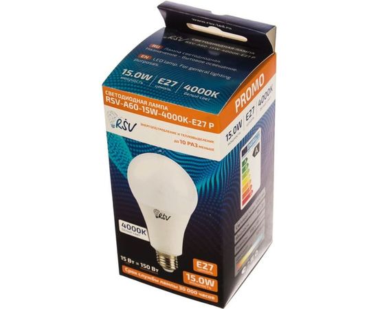 Светодиодная лампа RSV RSV-A60-15W-4000K-E27 P – изображение 2