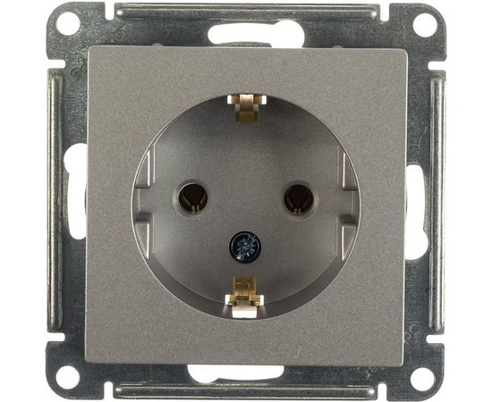 Механизм розетки Schneider Electric 1-м СП ATLAS DESIGN с заземлением, 16А, алюминий ATN000343 1240240 – изображение 4