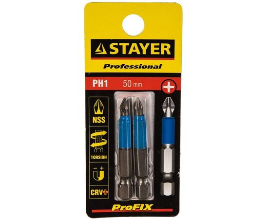 Биты (E 1/4"; PH 1; 50 мм; 2 шт.) STAYER 26203-1-50-02 – изображение 2