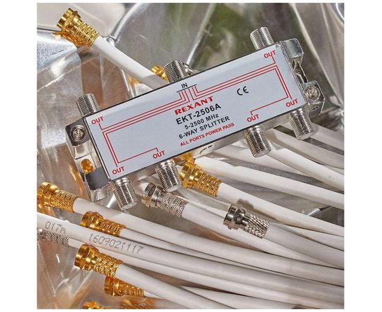 Делитель REXANT ТВ х 6 под F разъём 5-2500 МГц СПУТНИК 05-6204 – изображение 9