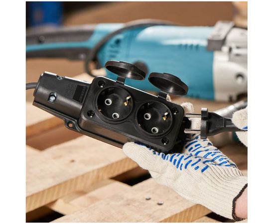 Штепсельная двухместная розетка REXANT влагозащищенная, с/з, 16 А, IP54 каучук 111-112 – изображение 7