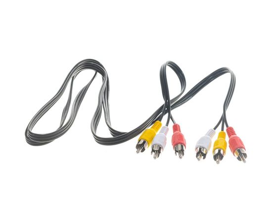 Шнур REXANT 3 RCA - 3 RCA, длина 1.5 метра, черный 17-0202 – изображение 3