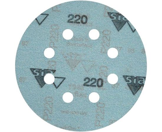 Круг шлифовальный на липучке siaflex 1948 (5+1 шт; 125 мм; 8 отверстий; P220) sia Abrasives sf6-125-8-220 – изображение 5