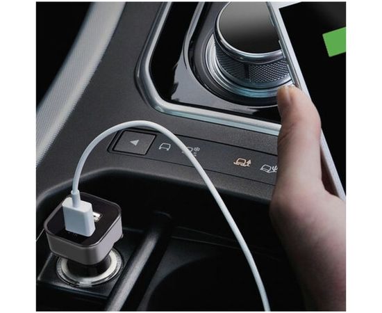 Автомобильное зарядное устройство SONNEN 2 порта USB, 21 А, черное-белое 454796 – изображение 4