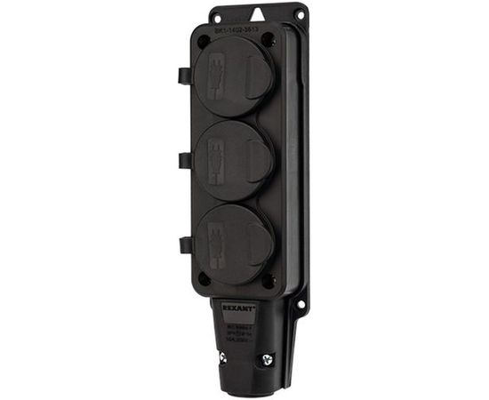 Штепсельная трехместная розетка REXANT влагозащищенная, с/з, 16 А, IP54 каучук 111-113 – изображение 5