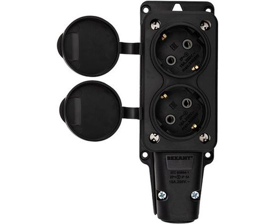 Штепсельная двухместная розетка REXANT влагозащищенная, с/з, 16 А, IP54 каучук 111-112 – изображение 5