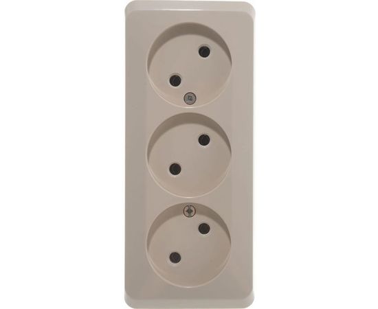 Тройная розетка Schneider Electric ЭТЮД, O/У без заземления, без шторок, 16А 250B кремовый PA16-009K – изображение 5
