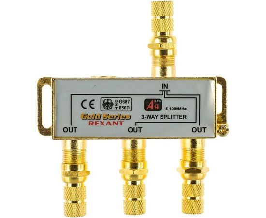 Делитель REXANT ТВ х 3 + 4шт. F BOX 5-1000 МГц GOLD 05-6102-1 – изображение 6