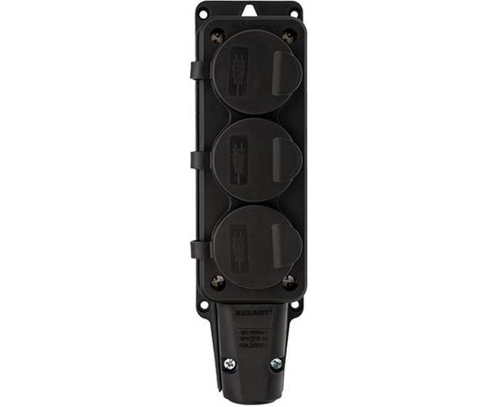 Штепсельная трехместная розетка REXANT влагозащищенная, с/з, 16 А, IP54 каучук 111-113 – изображение 3