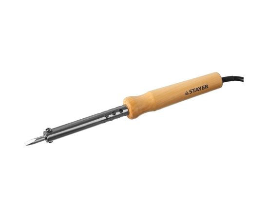Паяльник Stayer с деревянной рукояткой и долговечным жалом MASTER MAXTerm 60 Вт клин 55310-60 