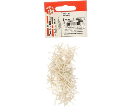 Крестик для плитки (100 шт; 2 мм; пакет) Tech-Krep 103639 