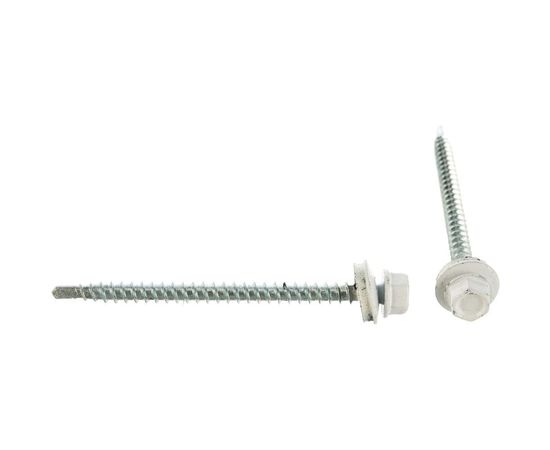 Кровельный саморез Tech-Krep КР сверло 4,8х70 RAL-9003 ярко-белый 30 шт, коробка с окном 124647 