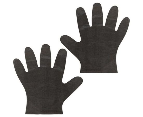 Полиэтиленовые перчатки ЛАЙМА, комплект 50 пар, черные, размер L, 8 микрон, 606882 