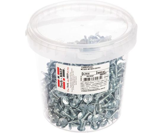 Саморез Tech-Krep ШСММ сверло 4,2х16 1000 шт, ведро 100382 – изображение 2
