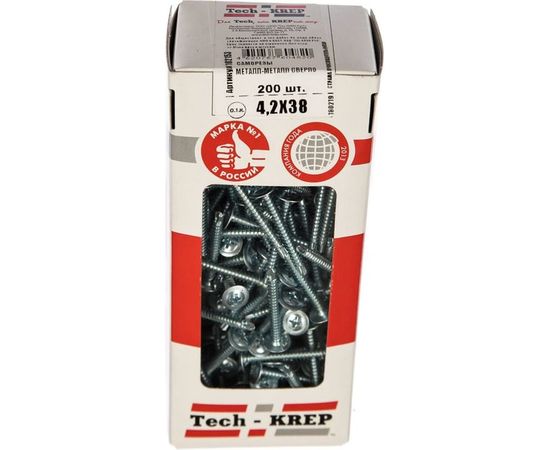 Саморез Tech-Krep ШСММ сверло 4,2х38 200 шт, коробка с окном 102153 – изображение 2