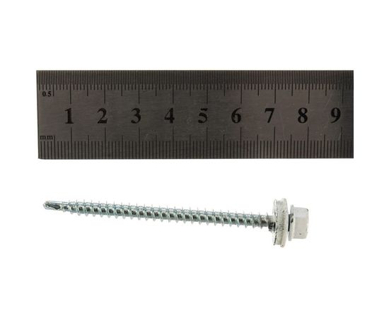 Кровельный саморез Tech-Krep КР сверло 4,8х70 RAL-9003 ярко-белый 30 шт, коробка с окном 124647 – изображение 2