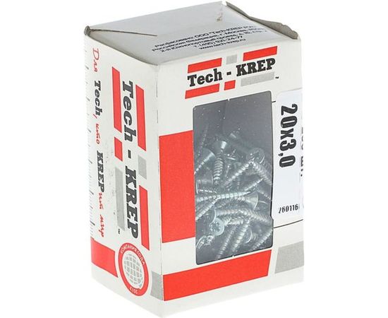 Универсальный саморез Tech-Krep 20х3,0 мм 200 шт оцинкованный, коробка с окном 102162 – изображение 2