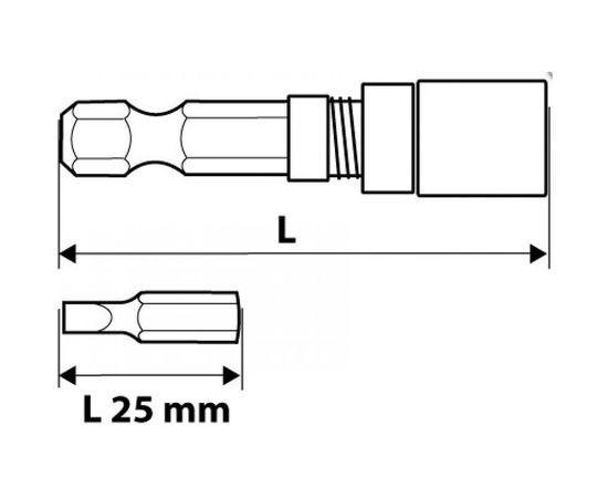 Держатель насадок (1/4", 65 мм, 4 биты в комплекте) TOPEX 39D340 – изображение 3