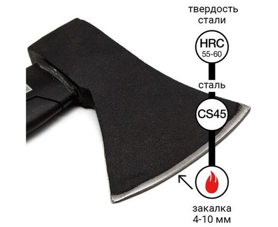 Топор VIRA RAGE 600г с фибергласовой рукоятью 900211 – изображение 4