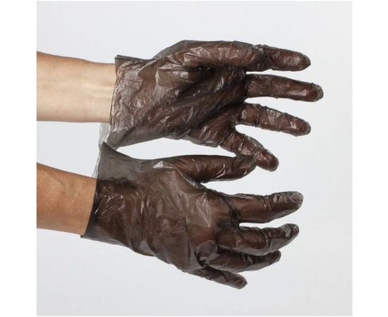 Полиэтиленовые перчатки ЛАЙМА, комплект 50 пар, черные, размер L, 8 микрон, 606882 – изображение 8