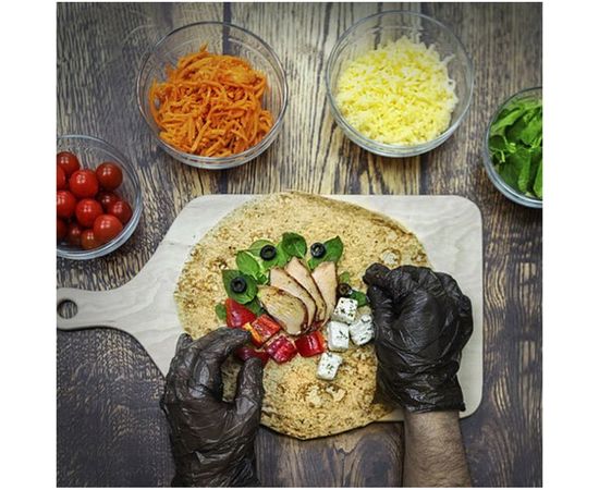 Полиэтиленовые перчатки ЛАЙМА, комплект 50 пар, черные, размер L, 8 микрон, 606882 – изображение 6