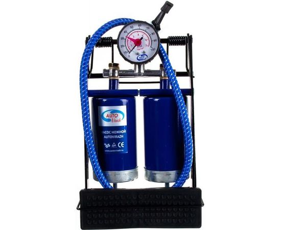 Насос ножной с манометром двойной AUTOVIRAZH AV-030969 