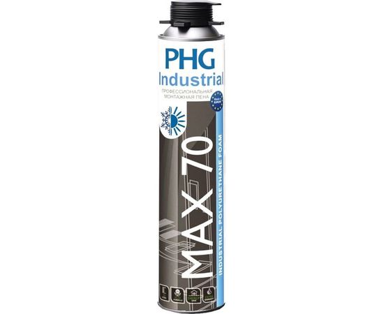 Профессиональная монтажная пена под пистолет PHG Industrial MAX 70 970 мл Winter 612285 