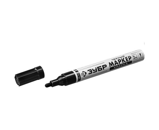 Маркер-краска Зубр МК-750 черный, круглый наконечник, 06325-2 